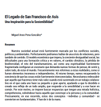 Pena González, Miguel Anxo El legado de San Francisco de Asís una inspiración para la sostenibilidad